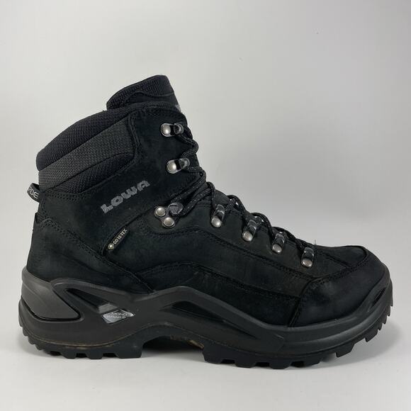 Lowa Renegade Mid GTX Hiking Boots Mens Size 9 Black GoreTex Waterproof - Picture 1 of 11